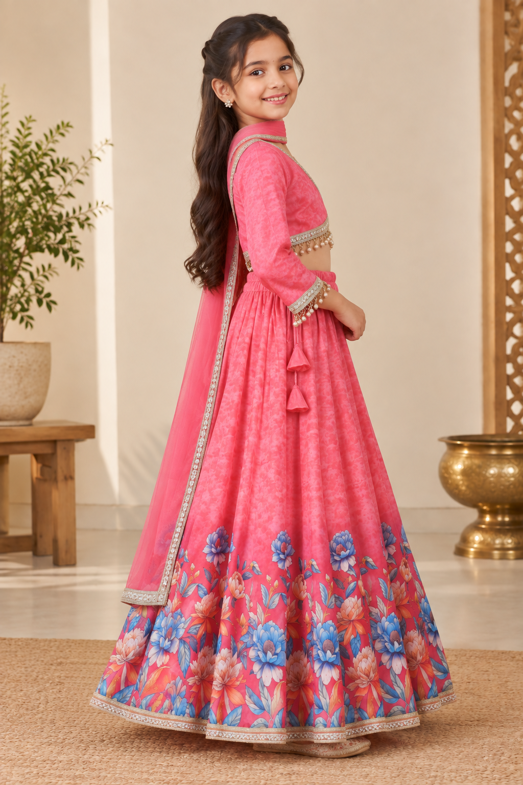 Pink Gulbahar Lehenga Set