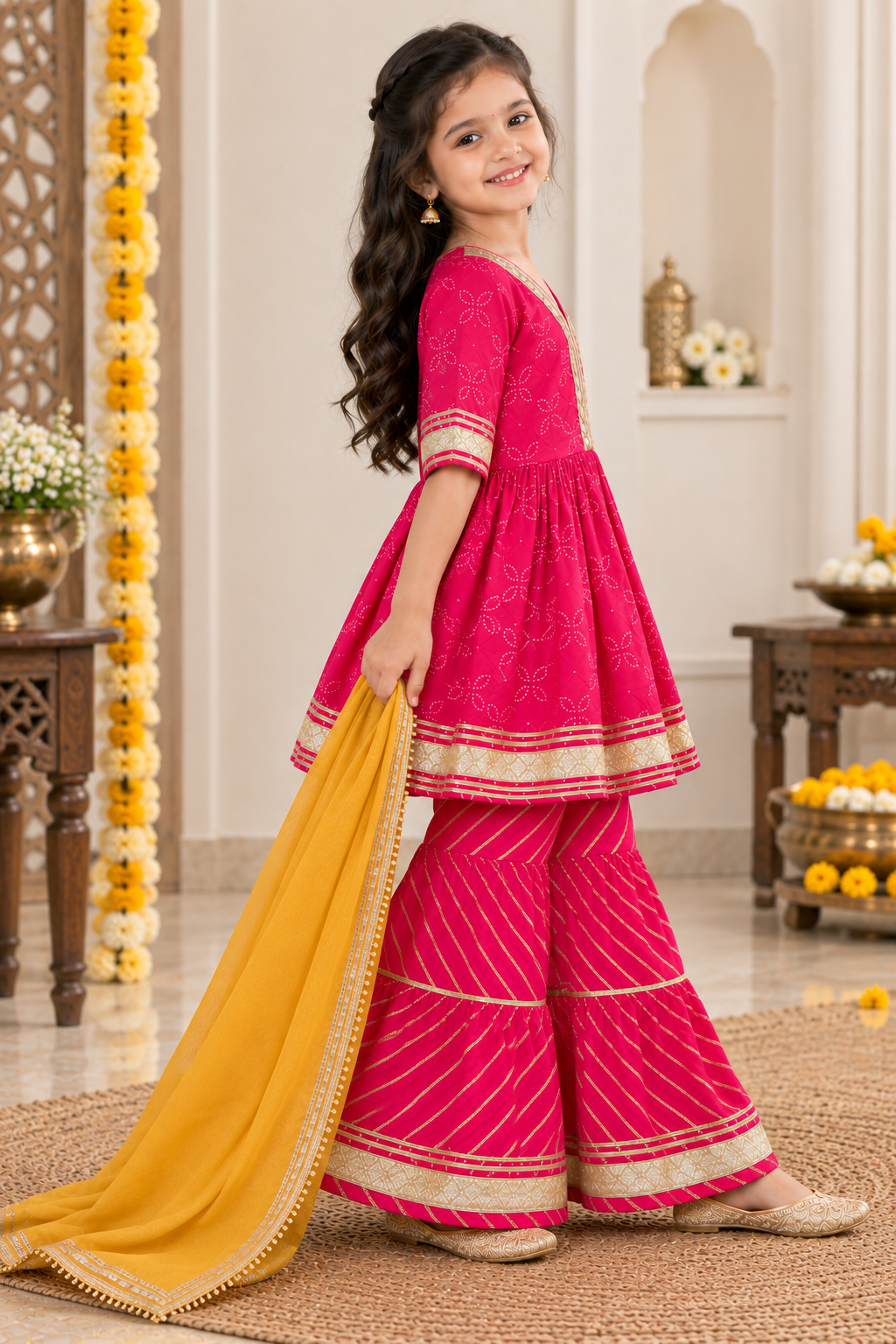Gulabi Noor Sharara Set