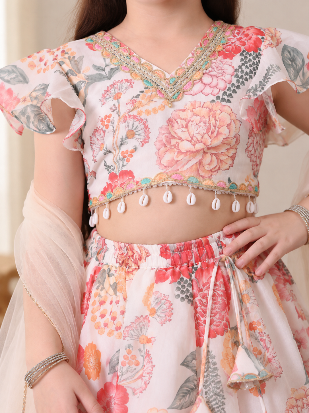 Coral Blossom Lehenga Set