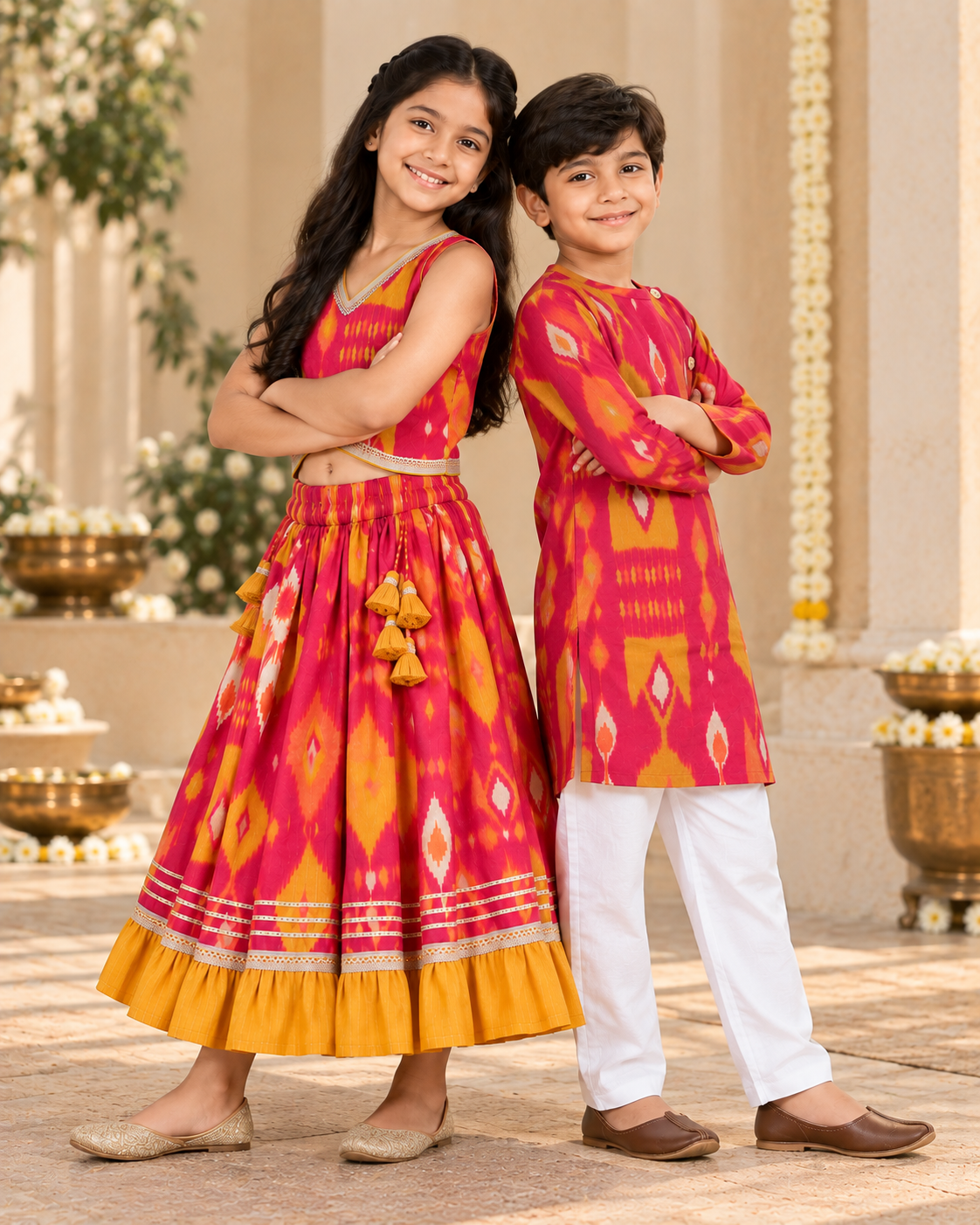Utsav Ikat Sibling Set