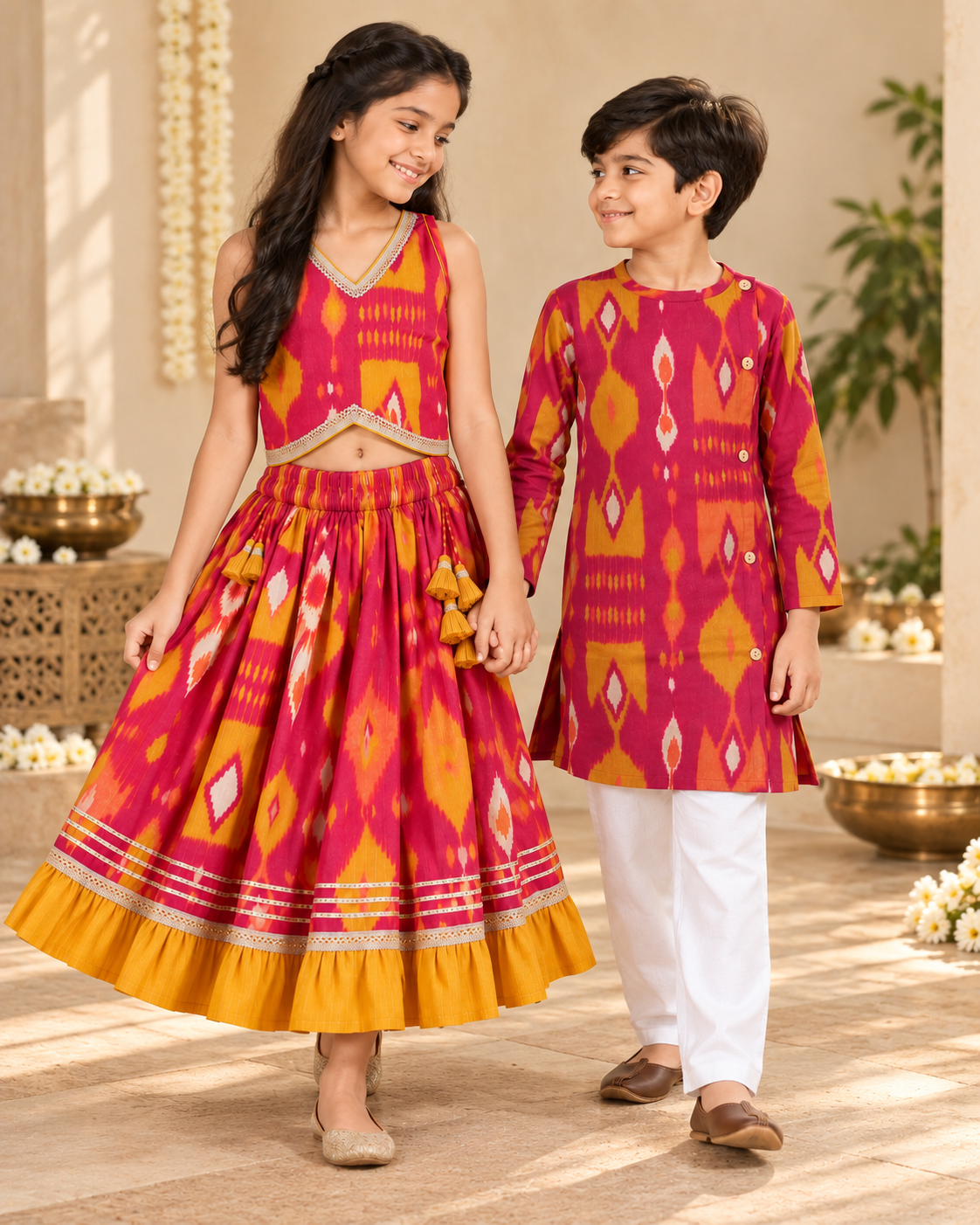 Utsav Ikat Sibling Set