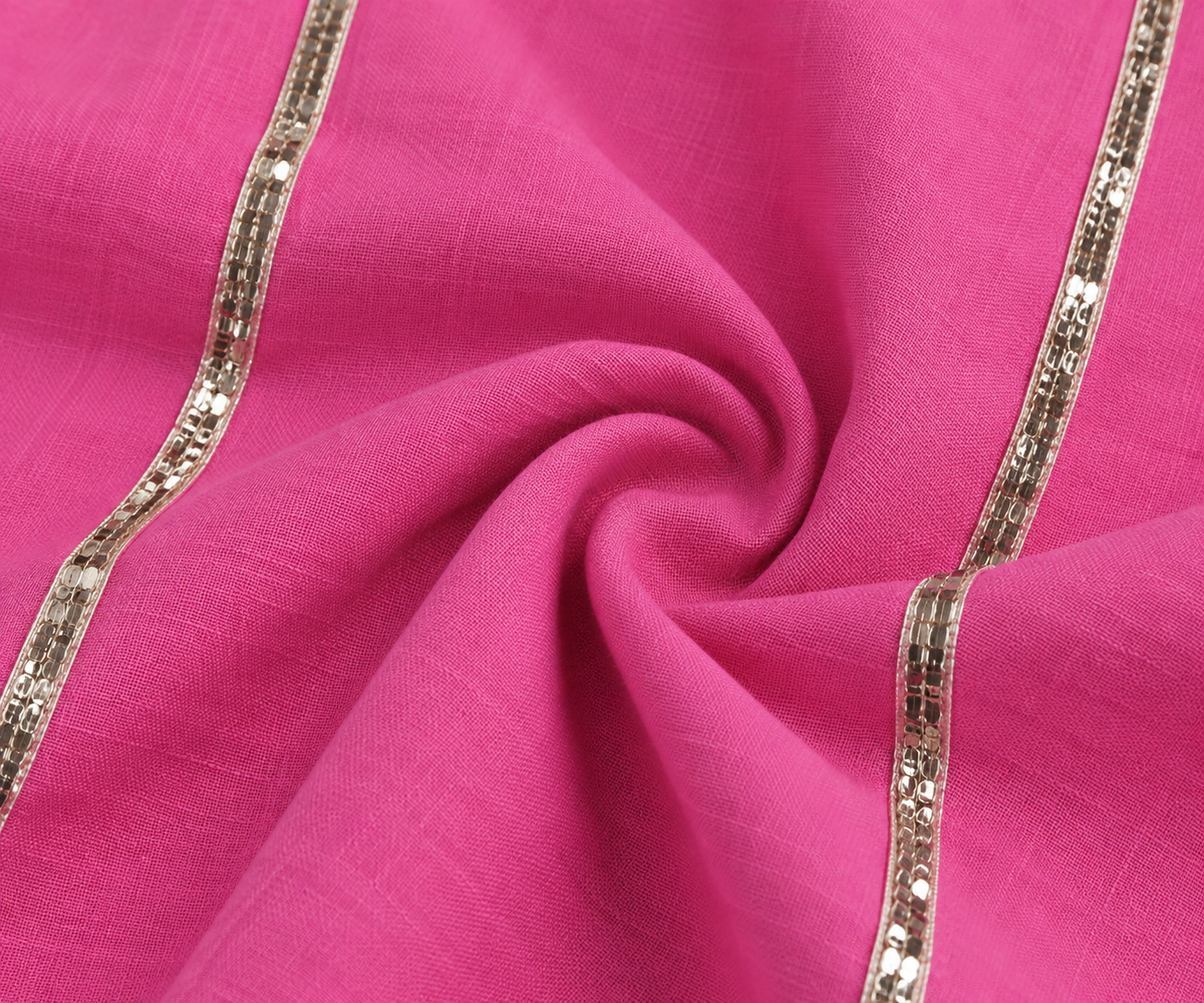 Girls Gota Patti Detailed 100% Cotton Kurta with Palazzo