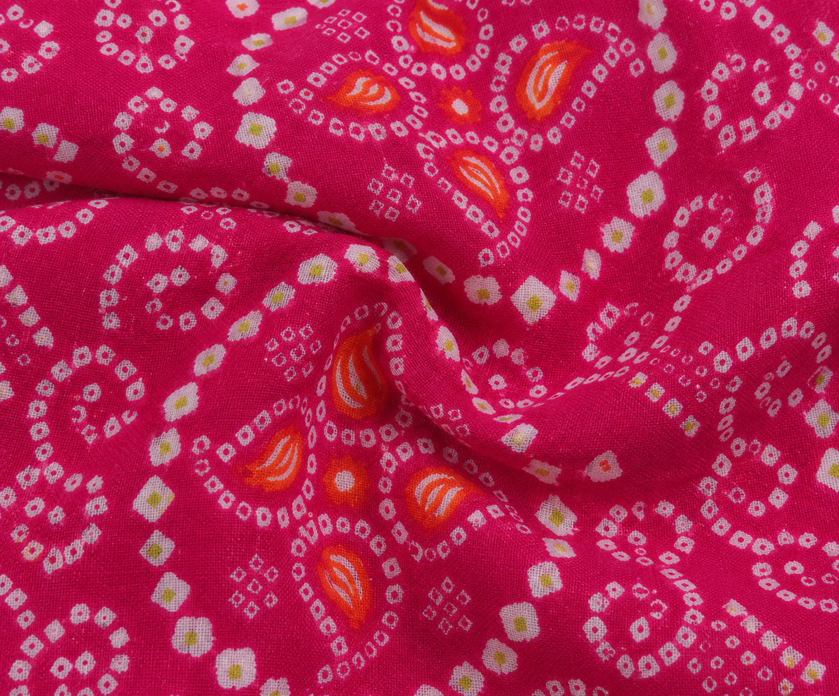 Girls Bandhani Printed 100% Cotton Lehenga Choli