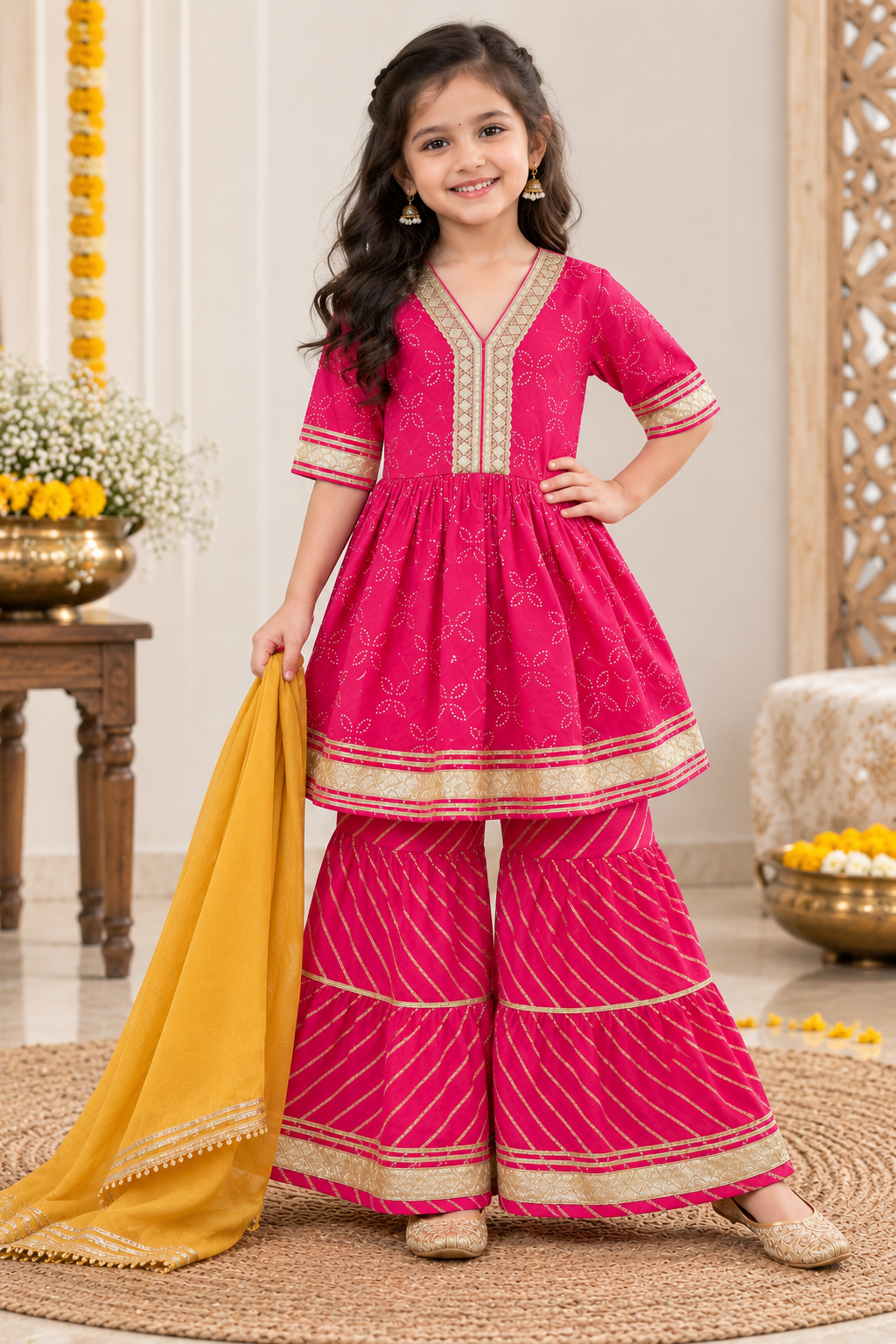 Gulabi Noor Sharara Set