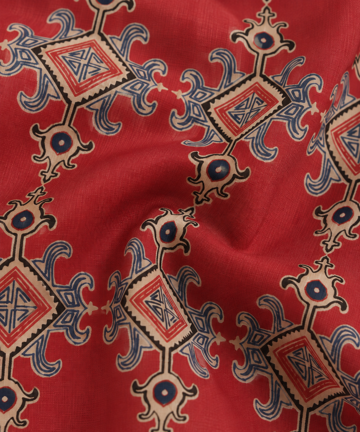 Girls Ethnic Printed 100% Cotton Top with Embellished Dhoti Pants