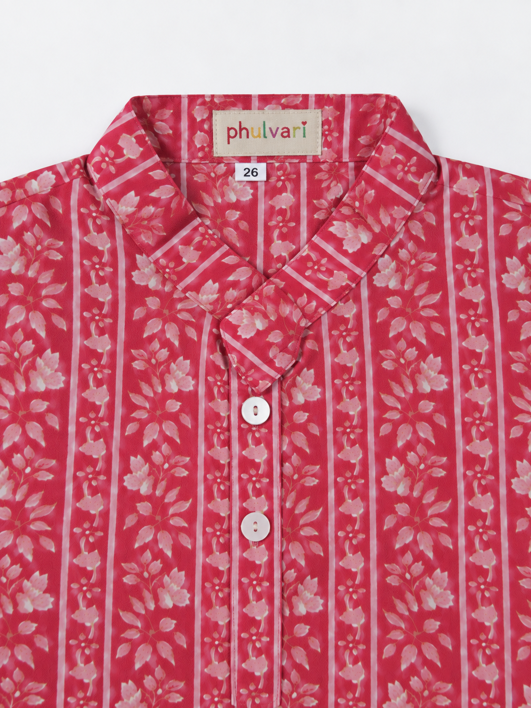 Boys Floral Striped Printed 100% Cotton Kurta with Trousers