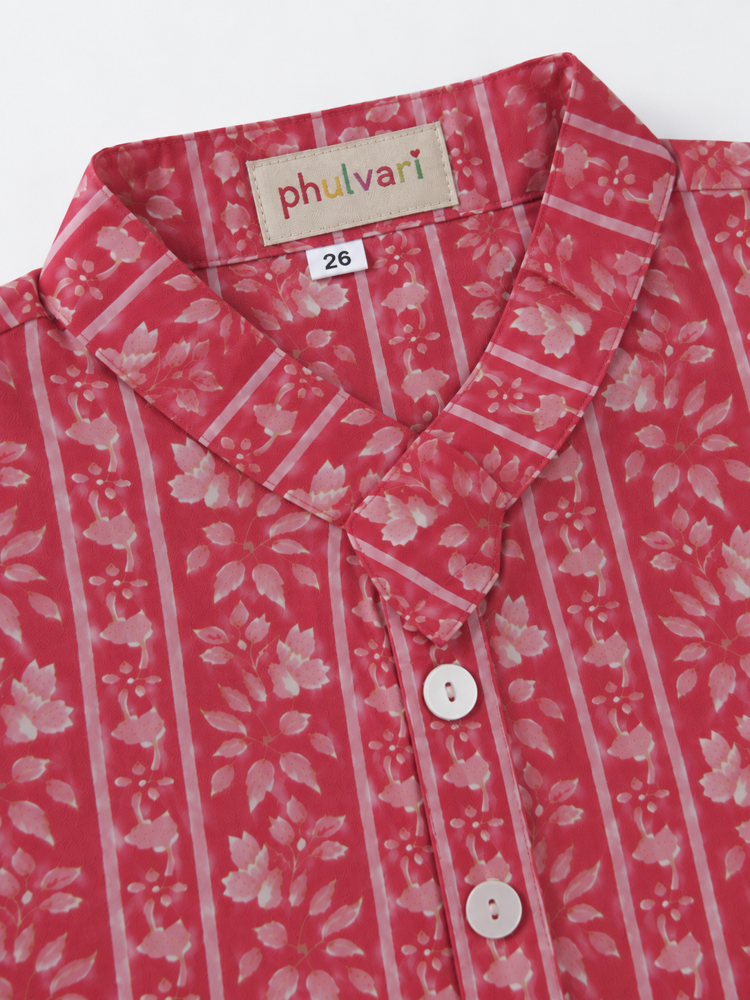 Boys Floral Striped Printed 100% Cotton Kurta with Trousers