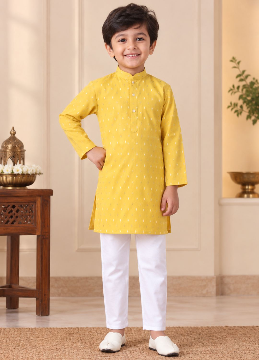 Boys Ethnic Motifs Printed Regular Kurta with Pyjamas