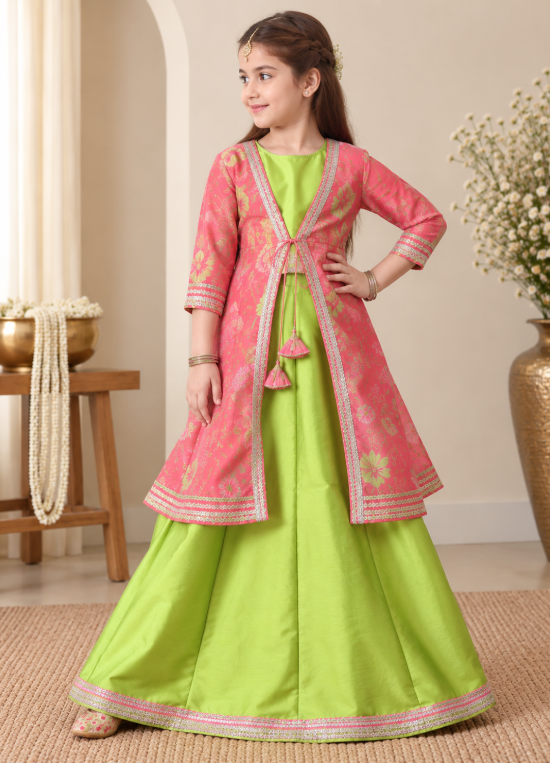 Gulnaar Lime Lehenga Set