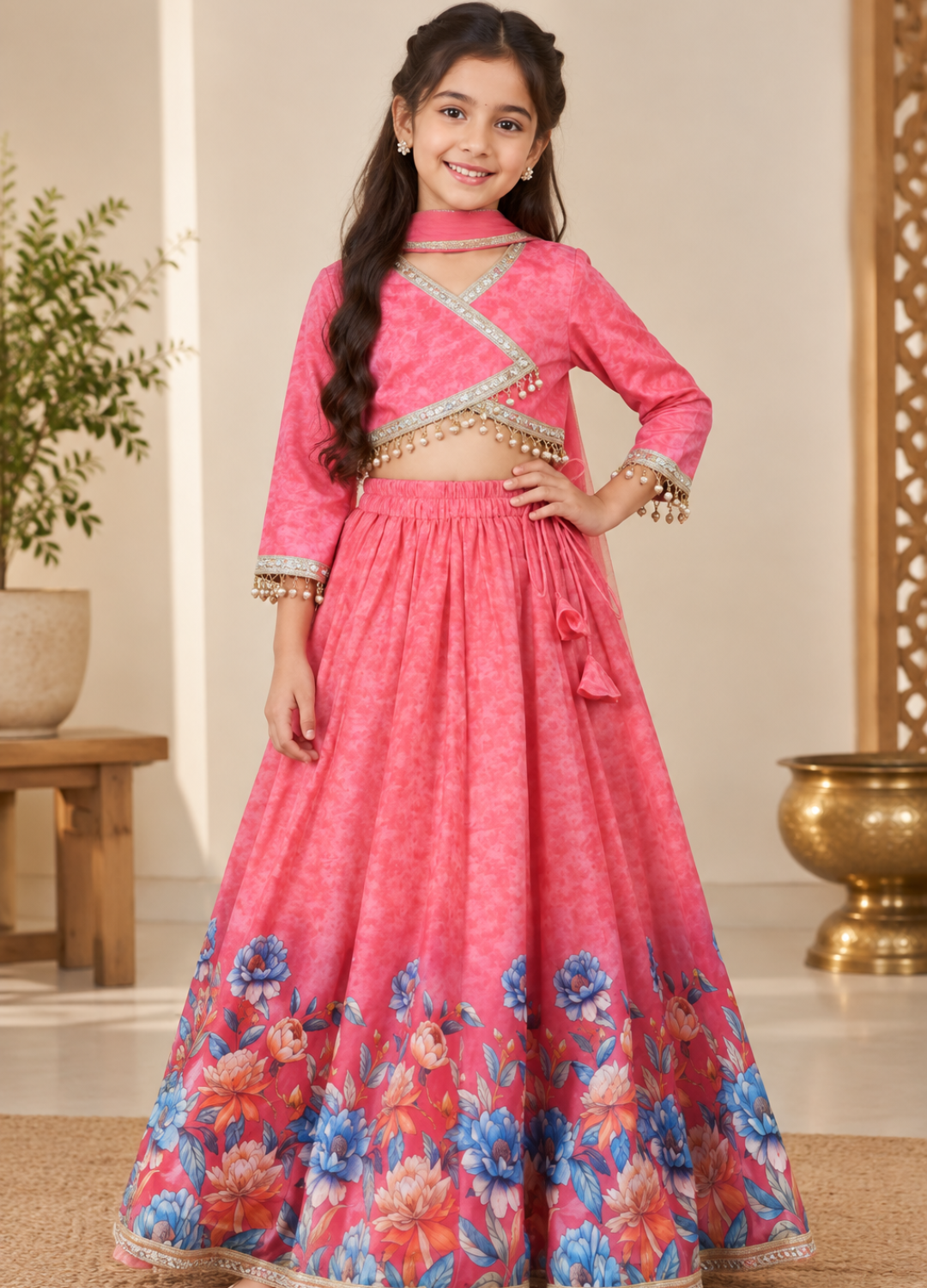 Pink Gulbahar Lehenga Set