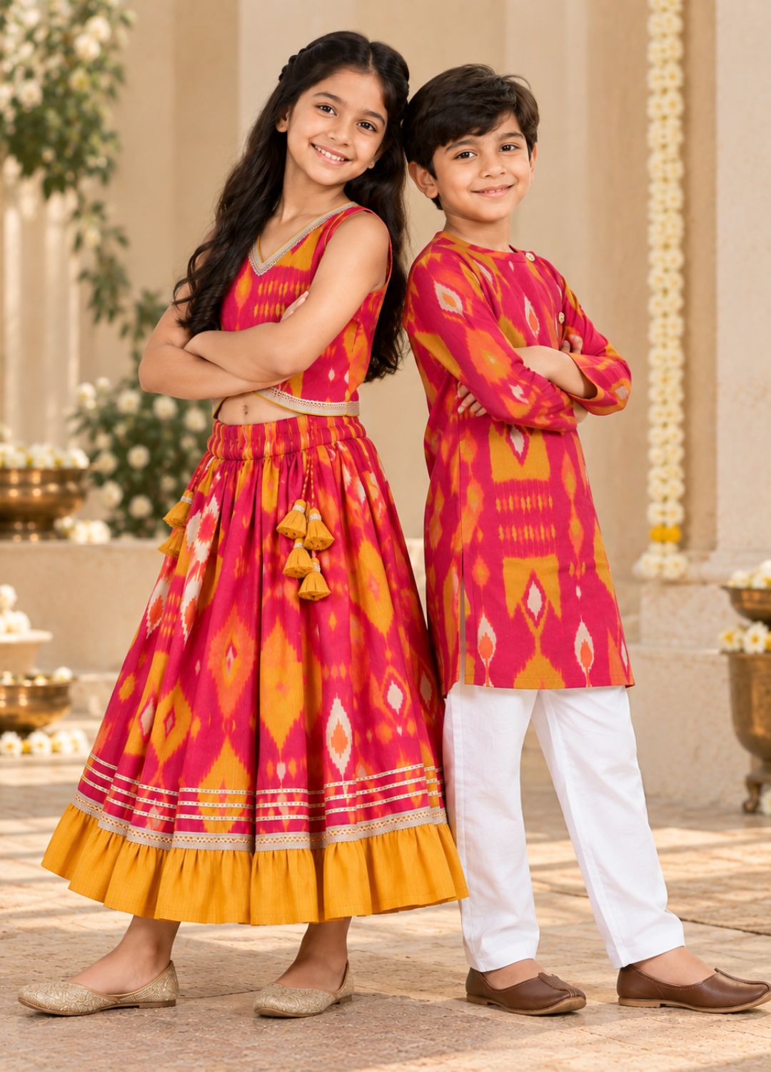 Utsav Ikat Sibling Set