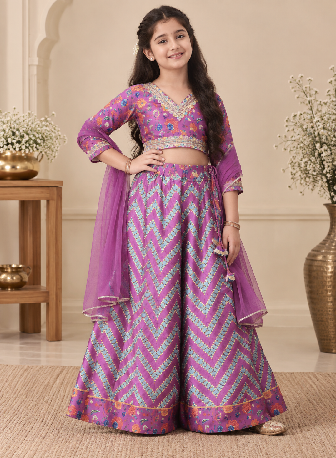 Violet Dazzle Lehenga Set