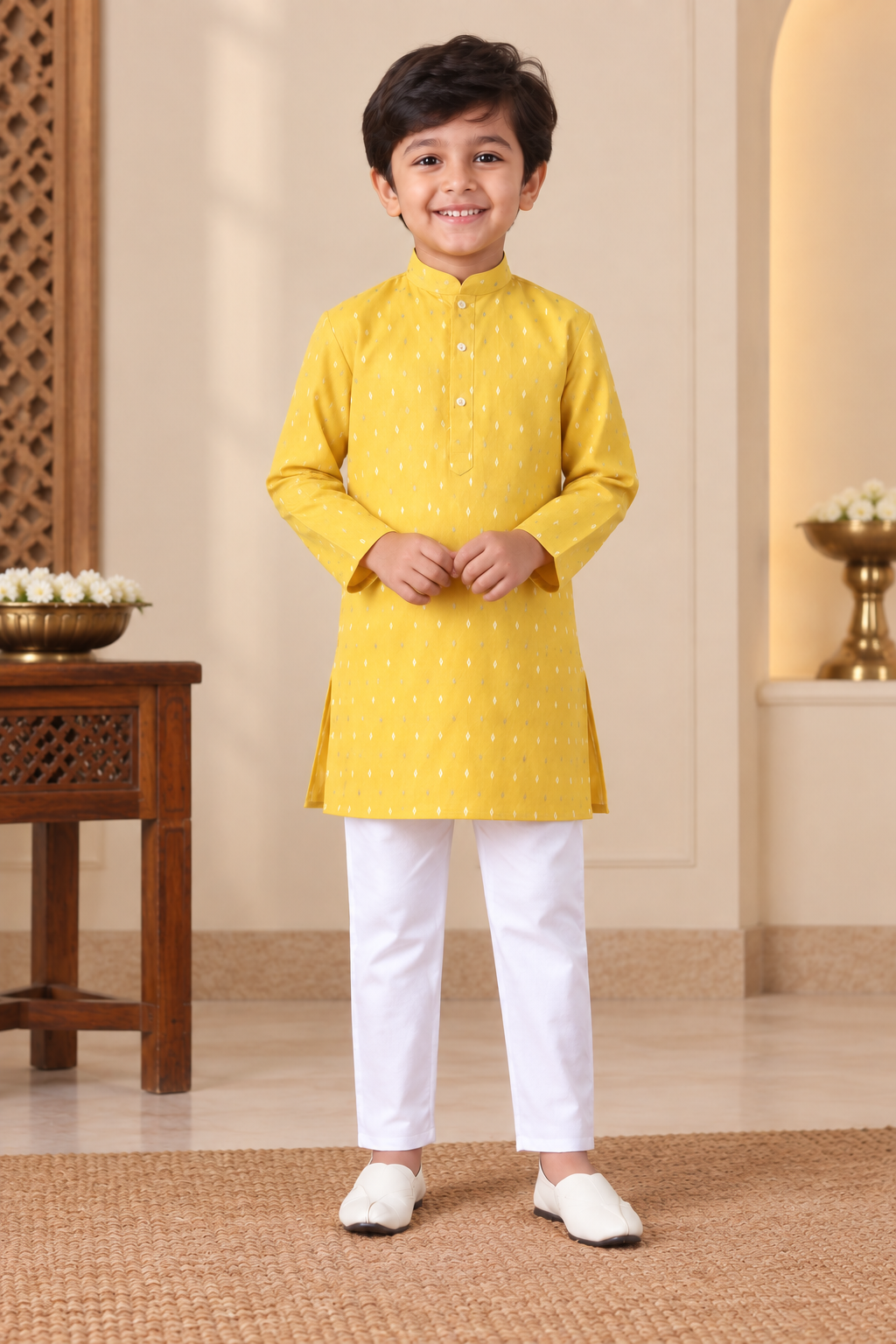 Boys Ethnic Motifs Printed Regular Kurta with Pyjamas