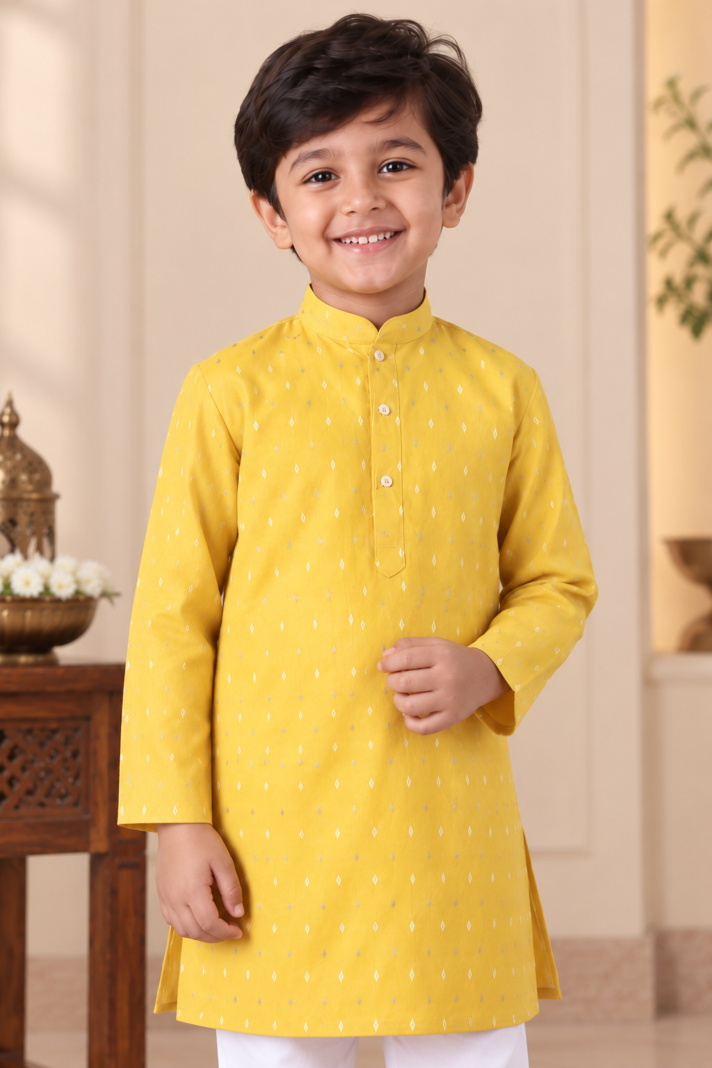 Boys Ethnic Motifs Printed Regular Kurta with Pyjamas