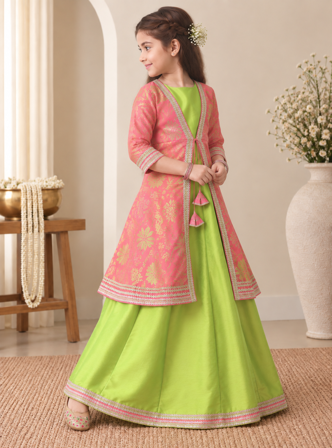 Gulnaar Lime Lehenga Set