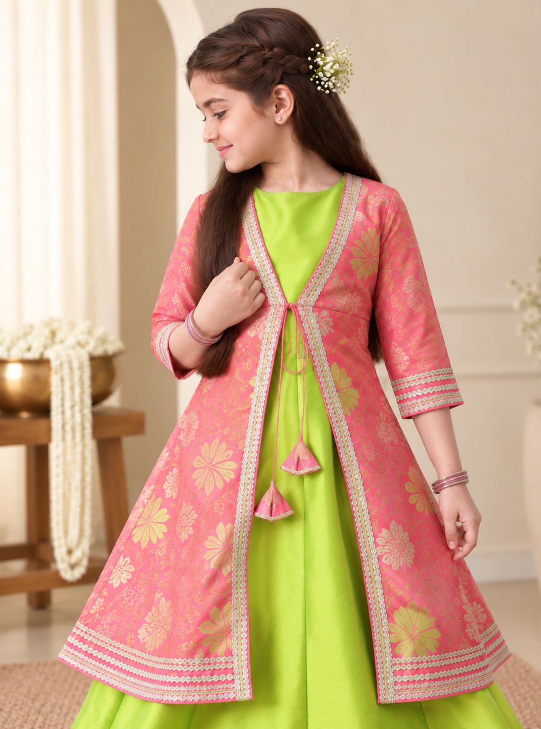 Gulnaar Lime Lehenga Set